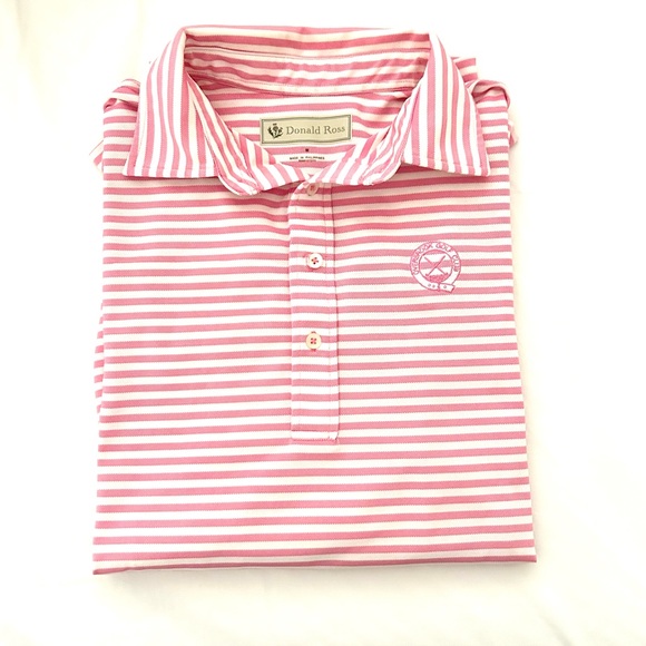 Donald Ross Other - Donald Ross Pink Stripe Golf Polo Shirt
